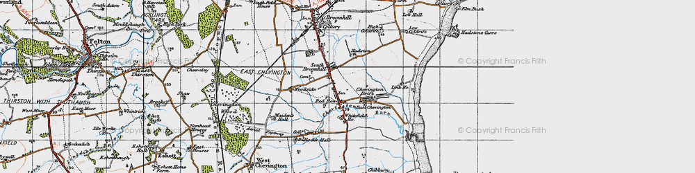 Old map of South Broomhill in 1947
