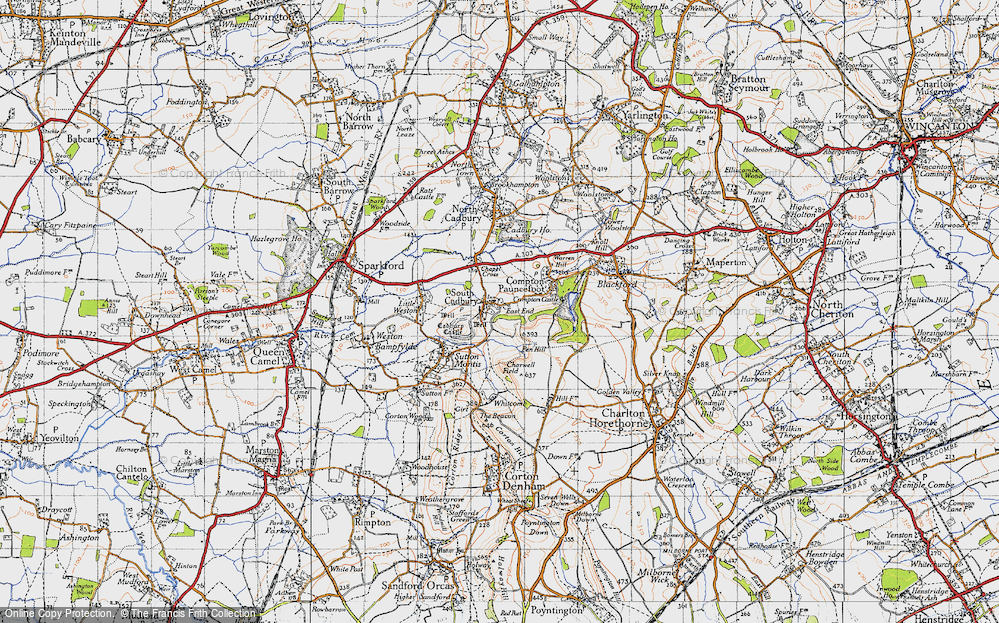 Old Map of South Cadbury, 1945 in 1945