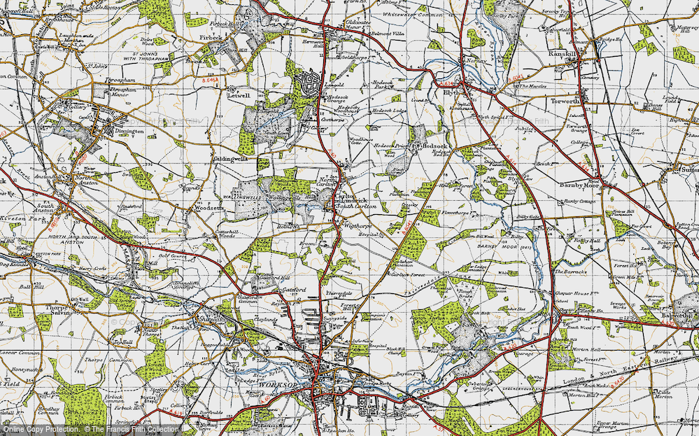 Old Map of South Carlton, 1947 in 1947