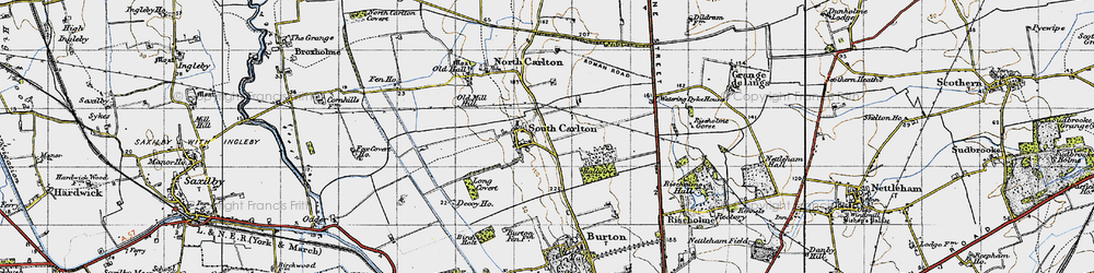 Old map of South Carlton in 1947