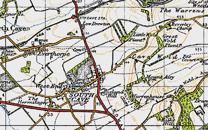 Old map of South Cave in 1947