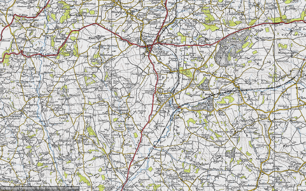Old Map of Historic Map covering Two Ash Hill in 1945