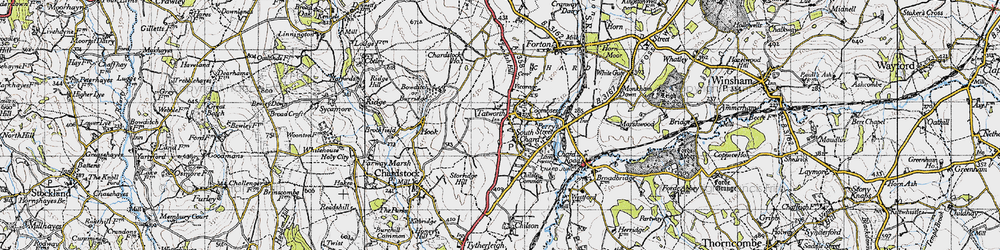 Old map of South Chard in 1945