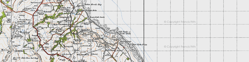 Old map of South Cheek in 1947