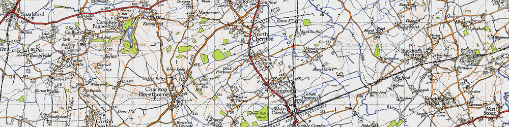 Old map of South Cheriton in 1945