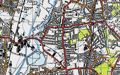 Old map of South Chingford in 1946