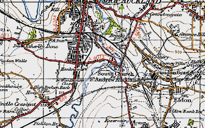 Old map of South Church in 1947