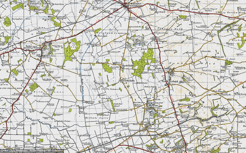 Old Map of Historic Map covering Bunny Hill in 1947