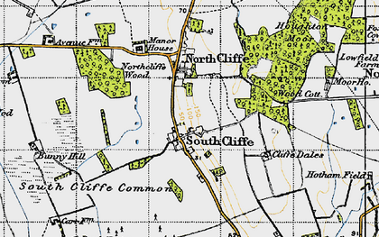 Old map of South Cliffe in 1947