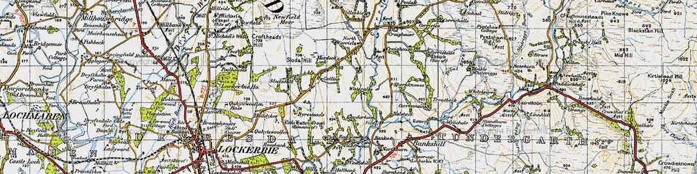 Old map of Balstack in 1947
