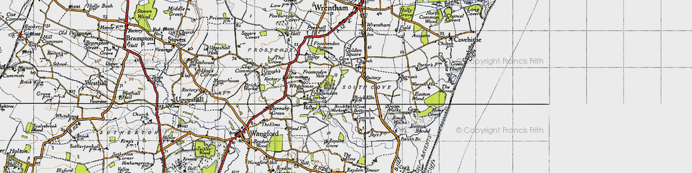Old map of South Cove in 1946