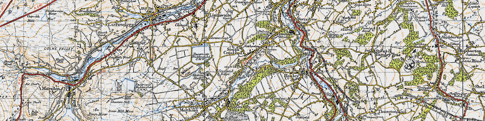 Old map of South Crosland in 1947