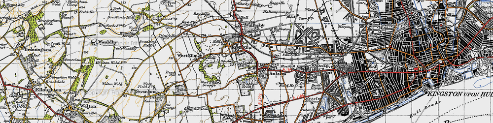 Old map of South Ella in 1947