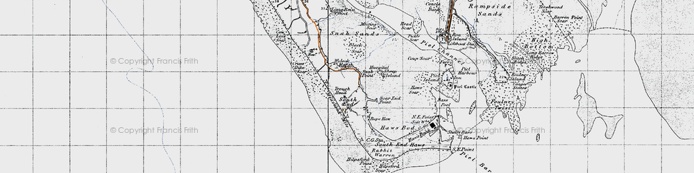 Old map of Wylock Marsh in 1947