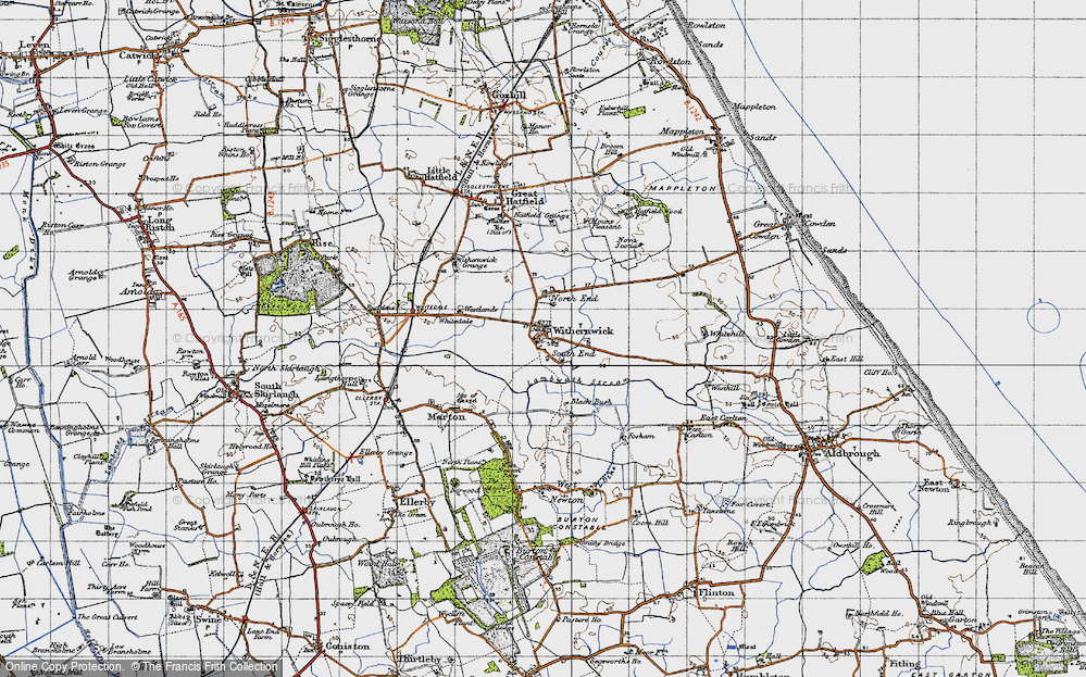 Old Map of Historic Map covering Westlands in 1947