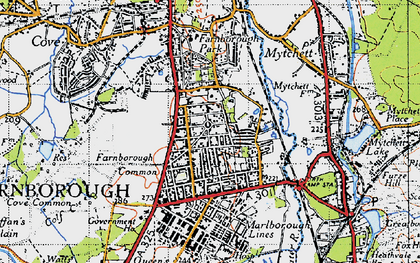 Old map of South Farnborough in 1940