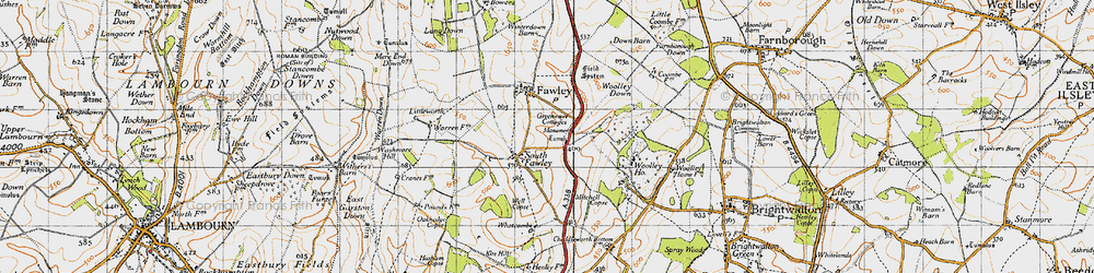 Old map of South Fawley in 1947