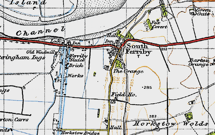 Old map of South Ferriby in 1947