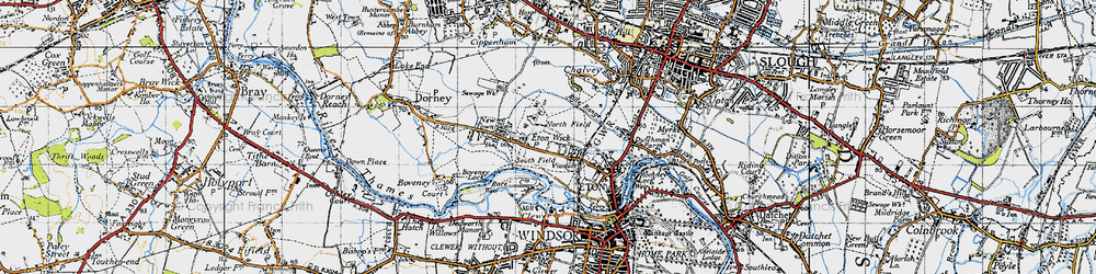 Old map of South Field in 1945