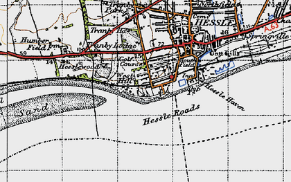 Old map of Humber Bridge in 1947