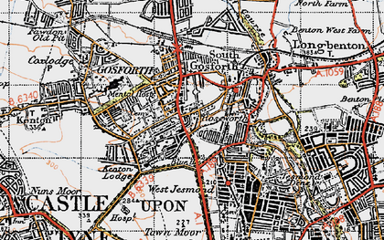 Old map of South Gosforth in 1947