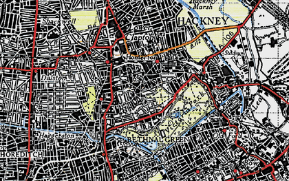 Old map of South Hackney in 1946