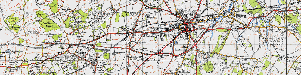 Old map of South Ham in 1945
