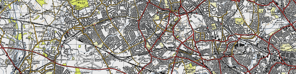 Old map of South Harrow in 1945