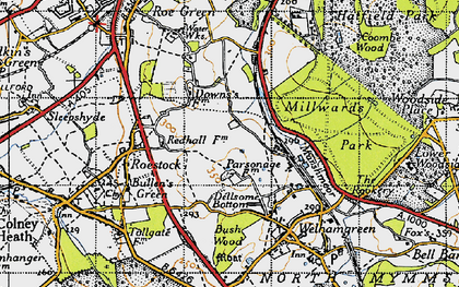 Old map of South Hatfield in 1946