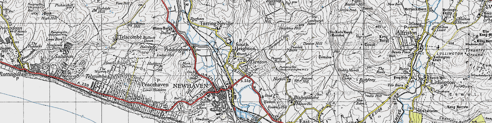 Old map of South Heighton in 1940