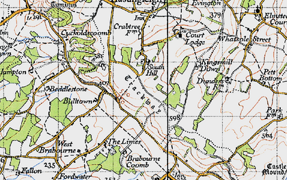 Old map of Brabourne Coomb in 1940