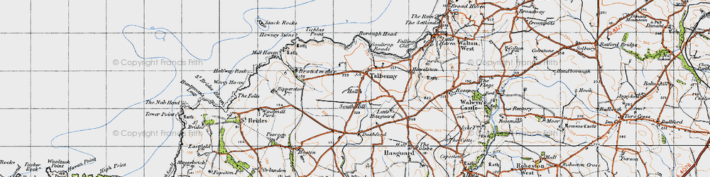 Old map of Bushford in 1946