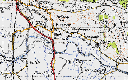 Old map of South Hill in 1946