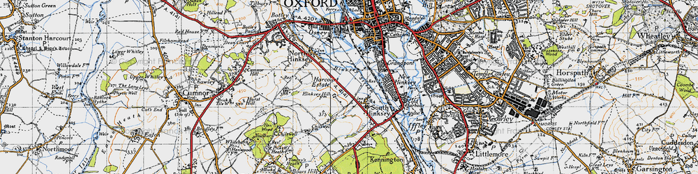 Old map of South Hinksey in 1947