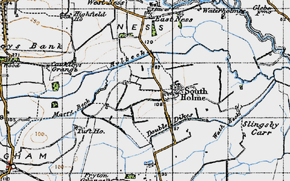 Old map of South Holme in 1947