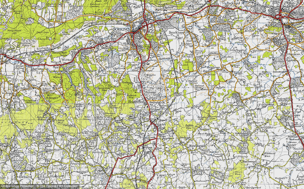 Old Map of South Holmwood, 1940 in 1940