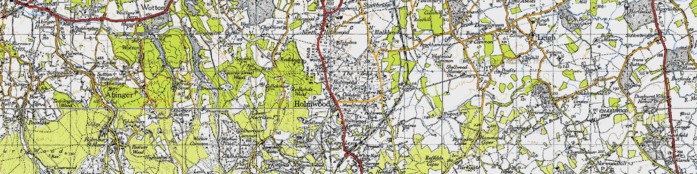 Old map of South Holmwood in 1940