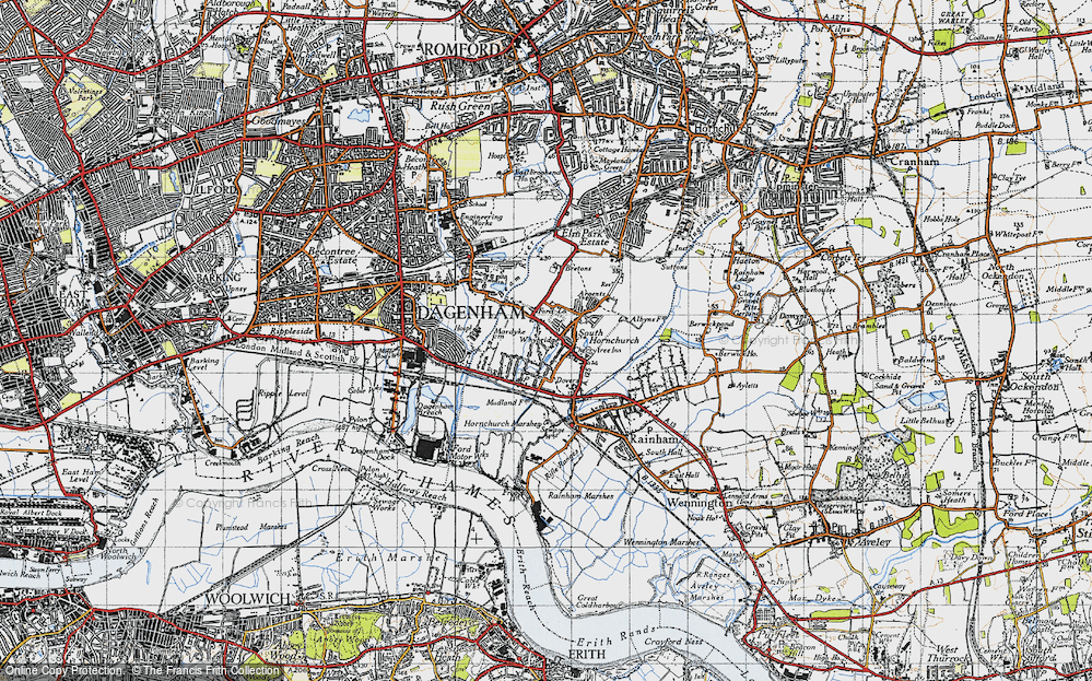 Old Map of Historic Map covering Bretons in 1946