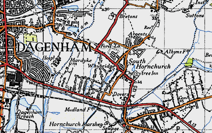 Old map of Beam Valley Country Park in 1946