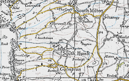 Old map of South Huish in 1946