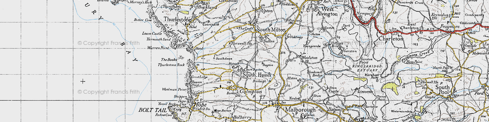 Old map of South Huish in 1946