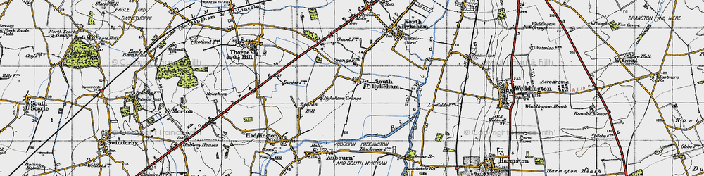 Old map of South Hykeham in 1947