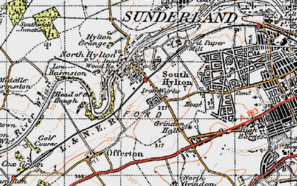 Old map of South Hylton in 1947