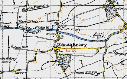 Old map of South Kelsey in 1947