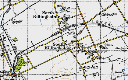 Old map of South Killingholme in 1947
