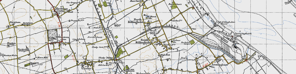 Old map of South Killingholme in 1947