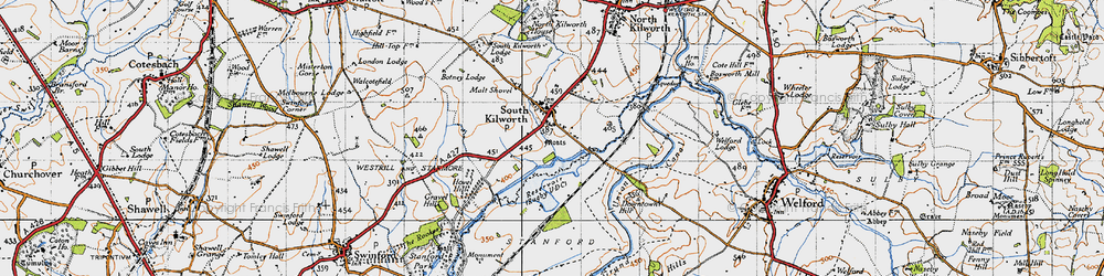 Old map of South Kilworth in 1946