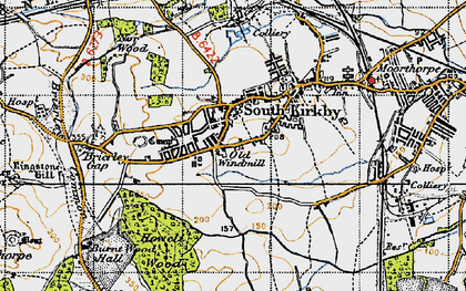Old map of South Kirkby in 1947