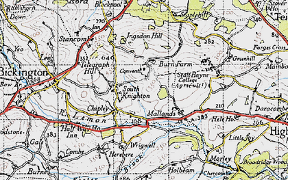 Old map of South Knighton in 1946