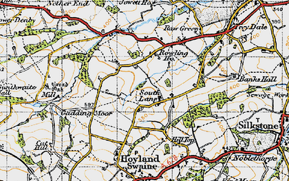 Old map of South Lane in 1947
